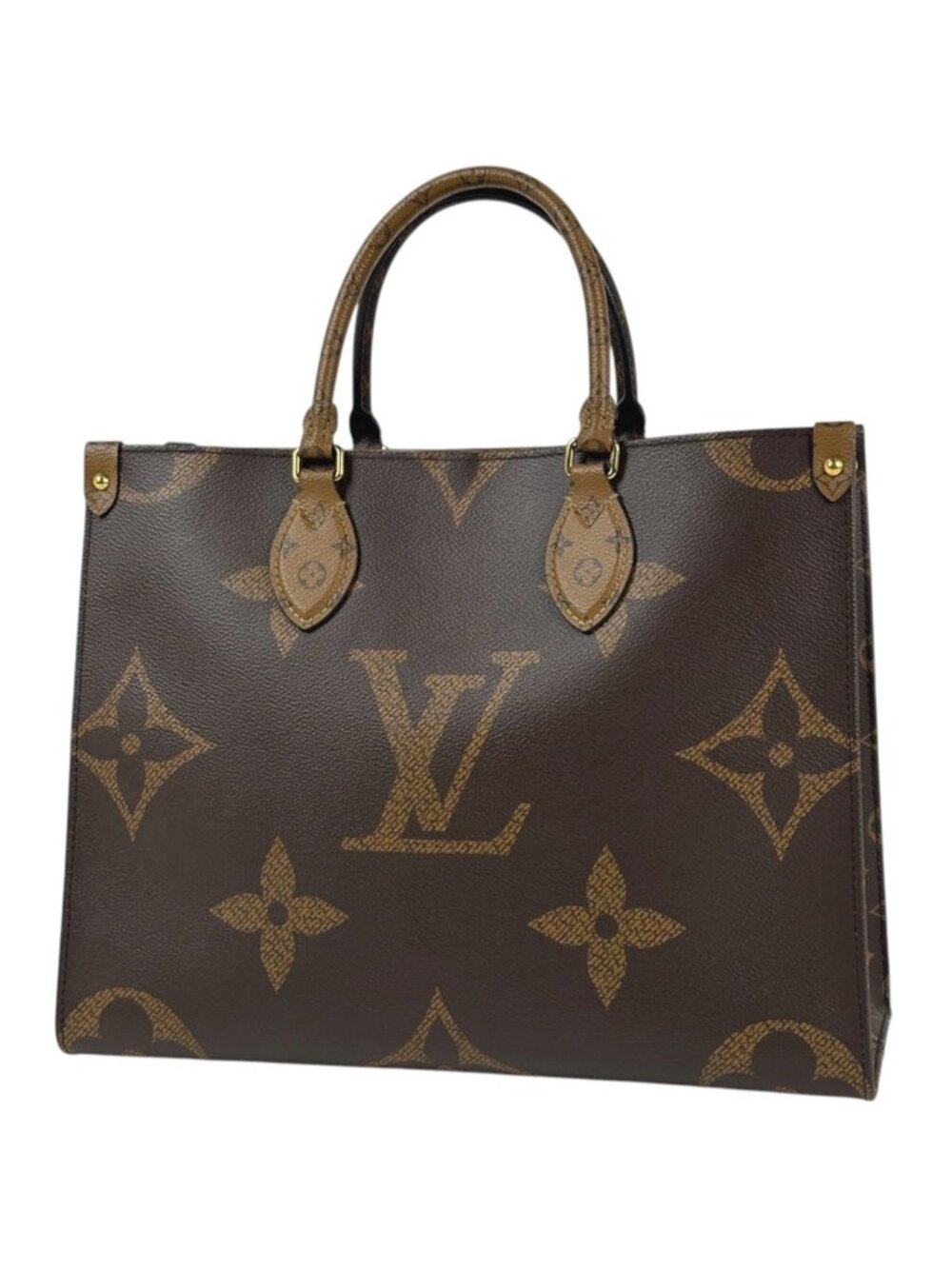 Louis Vuitton On The Go MM Tote Bag 2-Way Monogram Reverse Brown